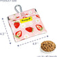 Dog Treat Pouch,Cotton Pocket Sized Training Holder, Hand Free Walking Funny Bag with Carabiner, Self-Closing Pet Feed Snack Reward, Behavior Aids for Puppy Travel or Outdoor Use（Strawberry）