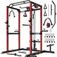 S21 Power Cage, Multi-Function Power Rack with Adjustable Cable Crossover System, 2000LBS Squat Rack for Home Gym with More Training Attachments