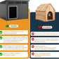 DRATO Dog House for Both Indoor and Outdoor with Weatherproof Roof Removable Floors for Medium to Large Dogs Interior Space (Black, Large (42.87 * 32.95 * 31.61''))