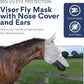 Horse Fly Mask with Nose Cover and Ears | 95% UV Eye Protection | Built-in Visor | Breathable, Lightweight Mask | Adjustable Fit for Comfort Horse Medium/Large Size