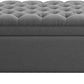 51" Fabric Storage Ottoman Bench, Upholstered Rectangle End of Bed Storage Ottoman Tufted Living Room Bedroom Bench with Safety Hinge, Solid Wood Legs, Loads 500 lb(Dark Grey)