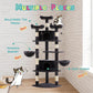SHA CERLIN 73in Fan-Shaped Corner Cat Tower for Save Space/Multi-Level Tall Cat Tree for Indoor Kitties/Condo with Baskets/Cozy Perches/Sisal Scratching Posts/Pet Activity House/Dark Grey