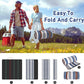 Striped Picnic Blankets 80” x 80” Extra Large Waterproof and Foldable Beach Blanket, Oversized Blue and White Outdoor Blanket for Camping, Travel, Park, Grass, Patio (Blue & Brown, 80" x 80")