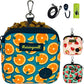 Dog Treat Pouch for Pet Walking and Training with Clicker Poop Bags Small Fanny Zipper Pack Holder for Puppy Snack Dispenser Kit for Leash and Outdoor Use (Fruit Orange)