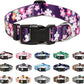 Mercano Adjustable Dog Collar - Special Design Patterns, Soft Nylon Comfortable Sturdy Pet Collar for Small Medium Large Dogs (M, Floral Pink)
