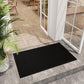 Indoor/Outdoor Hose-Wash Ribbed Design Non-Slip Rubber 3x5 Modern Area Rug for Living Room, Bedroom, Dining Room, Office, 35" x 60", Black
