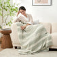 Snuggle Sac Stripe Sage Green Throw Blanket for Couch, Super Soft Warm Blankets Cozy Knit Fuzzy Plush Lightweight Throws for Sofa, Bed,Living Room, Stripe Green, 50x60 inches