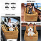 Dog Car Seat for Small Medium Dogs, Memory Foam Dog Booster Seats with Thick Cushion for Dogs Under 35lbs, Detachable Washable Pet Car Seat Travel Bed with Storage Pockets,2 Safety Belt