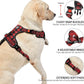 NESTROAD No Pull Dog Harness with Leash, Reflective No Choke Pet Vest Harness,Adjustable Soft Padded Dog Harness with Easy Control Handle for Large Dogs(Checkered Red,X-Large)