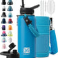 Insulated Water Bottle | Thickened Stainless Steel Vacuum Metal | Portable Sports Water Jug for Gym and Hiking with Straw, Carrier Bag, Handle Strap | BPA-Free 32 oz