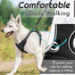 Eagloo Dog Harness for Large Dogs, No Pull Service Vest with Reflective Strips and Control Handle, Adjustable and Comfortable for Walking, No Choke Pet Harness with 2 Metal Rings, Black, L