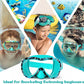 Kids Swim Goggles with Nose Cover, 180° Panoramic Snorkel Mask with Anti-Fog & Anti-Leak Design, Comfort Fabric Strap UV Protection Lens for Boys Girls Ages 3-15