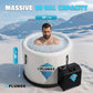 Arctic Fox 39" 1-Person Inflatable Cold Plunge Ice Bath Tub or Hot Tub with PVC Insulated Lid, Hand Pump, Repair Kit, 88-Gallon Capacity – Chiller Compatible Indoor/Outdoor Use Tub – Gray