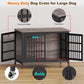 EasyCom 48"/42"/33" XXL Dog Crate Furniture with Casters, Heavy Duty Dog Kennel Indoor for Large Dogs, Escape-Proof and Chew-Proof Dog Cage for high Anxiety Dog, Decorate House as TV Stand, End Table