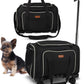 Pet Carrier for Travel - Small Dogs/Cats - 15 LBS MAX Dogs/Cats Expandable - Airline Approved & Roomy - Premium Pets Carrier with Wheels - Cozy Soft-Lined Travel Carrier - Stylish Black Design