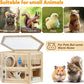 Wooden Hamster Cage 3 Tier Small Animal Cage,Large Syrian Hamster House with Openable Top and Acrylic Sheets 11-Piece Set (30" L x 20" W x 20" H)
