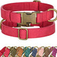 Didog Soft PU Leather Dog Collar, Stylish Quick Released Dog Collars for Large Dogs, Easy Clean Adjustable Pet Collar for Daily Walking, Red, XL Fit 17-27" Neck