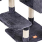 Heybly Cat Tree, Cat Tower for Indoor Cats with Scratching Board, Multi-Level Cat Furniture Condo with Feeding Bowl, Smoky Gray HCT010G