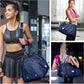 FIORETTO Womens Gym Tote Duffle Bag with Toiletry Bag, Sports Duffel Overnight Hospital Workout Carry on Bag for Girls with Wet Pocket & Shoe Compartment, Ideal for Travel, Swimming, Dance Navy Blue