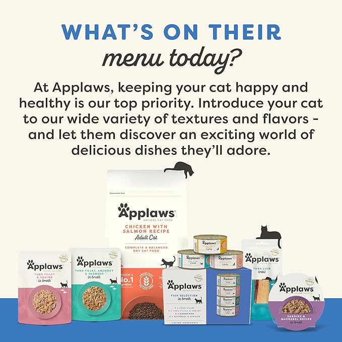 Applaws Natural Wet Kitten Food in Broth, Limited Ingredient Canned Wet Kitten Food, No Additives, Made with Natural Ingredients, Tuna Fillet in Broth (24 x 2.47oz Cans)
