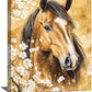 Horse Wall Art Canvas Rustic Horse Wall Decor Prints Framed Painting Farmhouse Flower Pictures Gifts Artwork for Bathroom Living Dining 16"x20"