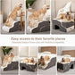 Dog Stairs for High Beds with Tunnel, 4-Step Dog Steps for Small Dogs and Cats, Foldable Pet Stairs for High Bed Climbing, Non-Slip Balanced Pet Step Indoor, Beige