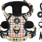 IVY&LANE No Pull Dog Harness with Leash Set, Reflective No Choke Pet Vest,Adjustable Oxford Dog Vest Harness with Easy Control Handle for Medium Lagre Dogs (Checkered Beige,M)