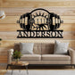 Personalized Last Name Sign for Home, Home Gym Sign, Fitness Name Signs, Custom Gym Metal Signs, Gift for Dad, Birthday Gift