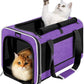 Pet Carrier for Large Cat 20 lbs+ / Soft Sided Small Dog 12 Pounds Travel Crate Top Load/Collapsible Kitty Carry Bag Big Kitten Mesh/Sturdy Animal Transport cage Kennel Long Trips Purple