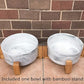 Ceramic Pet Bowls with Stand - Dog Cat Water Bowl and Food Dish -Heavy Weighted & No Tip Over Pet Comfort Feeding Bowls -Dishwasher Safe & Easy to Clean