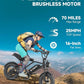 500W/750W Fat Tire Electric Dirt Bike for Adults, 48V 13.5AH/18AH Removable Battery 16"/20" Electric Motorcycle Ebikes with 31MPH Top Speed, 40-70 Miles Range, Full Suspension