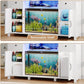 75 Gallon Fish Tank Stand with LED Light & Power Outlets, 55-75 Gallon Aquarium Stand with 2 Drawers & 2 Barn Doors, 52" L x 20" W Cabinet for 2 Fish Tank Accessories Storage, Turtle Tank, White