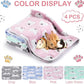4 Pcs Waterproof Guinea Pig Blankets Washable Small Animal Fleece Bedding Absorbent Guinea Pig Cage Liners Reusable Pet Pee Pad Sleep Mat Pad Cover for Hamster Ferret (Bear Pattern,24 x 16 Inch)