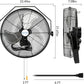 BILT HARD 18 inch Industrial Wall Fan, 4300 CFM, 3-Speeds High Velocity Wall Mount Fan with Sealed Motor, Heavy Duty Metal Barn Fans, 2 Pack