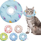 Cat Cone Collar Soft, Spay Soft Cones to Stop Licking, Cat Neck Donut Pillow After Surgery, Spay Cones for Kittens, Soft Recovery Cone for Cats, Elizabethan Kitten Cones (Blue Fish, Medium)