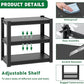 Metal Aquarium Stand with a Adjustable 3-Tier Fish Tank Rack,Tank Not Included,for Home Office(31.5" L x 18" W x 34" H). (Black)