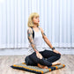 Leewadee Meditation Cushion Set – 1 Round Zafu Meditation Pillow and 1 Square Roll-Up Zabuton Meditation Mat, Pillows Bundle Filled with Kapok