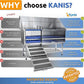 KANIS Professional Dog Washing Station - 304 Stainless Steel Pet Wash Sink & Grooming Bath Tub for Home with Ramp, Shower, Floor Grate, Storage Shelf, Faucet, Drain Kit for Large, Medium & Small Pets