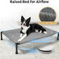 Veehoo Heavy Duty Elevated Dog Bed - Raised Dog Cot with Washable & Breathable Teslin Mesh, Non-Slip Silicon Feet, Cooling for Indoor or Outdoor, 29" x 18", Black Silver