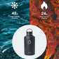 BUZIO 64 oz Water Bottle Insulated with Straw & 3 lid and Carrying Pouch, Leak Proof Half Gallon Stainless Steel Water Flask Jug, Cold for 48 Hrs Double Vacuum Thermo Canteen, BPA-Free, Black