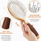 Dog Brush for Long Haired Dogs, 27mm Extra Long Pin Brush for Grooming, Shedding - Beech Wood Material, Non-Slip Rubber Handle, Round-Tipped Pins