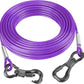 Tresbro 50FT Reflective Tie Out Cable for Dogs Up to 250 Pounds, Steel Wire Lead Leash Cable with Stainless Rotatable Buckle, Lightweight and Enduring, Dog Chains Outside for Outdoor, Yard, Purple