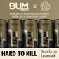 BUM Sugar-Free Energy Drink, Strawberry Lemonade - Lightly Carbonated & No Artificial Colors, Natural Caffeine & Citicoline for Energy, Focus, Brain Boost & Workout Sports Beverage - 12 oz, Pack of 12