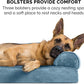 Furhaven Orthopedic Dog Bed for Large/Medium Dogs w/ Removable Bolsters & Washable Cover, For Dogs Up to 55 lbs - Faux Fur & Velvet Sofa - Harbor Blue, Large