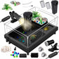 GOZILLA Small Turtle Tank Kit(Tank+Lamp+Filter), Acrylic Turtle Starter Kit with Adjustable Lamp, Reptile Habitat and Terrarium with Multi-Functional Areas for Small Reptiles. (Black Kit)