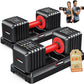 XDDIAS Adjustable Dumbbell Set of 2, 25/55/80LB Dumbbell Set-1Sec Adjustable Weights-5/10 in 1 Free Weights Dumbbells Set with Effortless Tray/No-Slip Handle-Compact Size for Women/Men at Home Gym