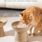vancasso Ceramic Elevated Cat Bowls 2-Pack - 6.2" Extra Wide Raised Cat Food & Water Dishes, 5.1" Optimal Height Anti-Whisker Fatigue Shallow Bowls for Cats/Kittens/Dogs, Lead & Cadmium Free (Brown)