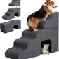 Dog Stairs for High Beds with Tunnel, 5-Step Dog Steps for Small Dogs and Cats, Foldable Pet Stairs for High Bed Climbing, Non-Slip Balanced Pet Step Indoor, Dark Grey