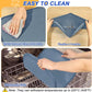 Silicone Pet Feeding Mat with Raised Edge for Food and Water, Dog Bowl Mats, Cat Bowls Placemat with High Lip for Floor Waterproof, Rubber Tray for Cats and Dogs 22 x 14 x0.8 Slate Blue