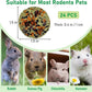 Fhiny 24 PCS Rabbit Chew Toys, Natural Timothy Hay Carrot Pumpkin Purple Potato Biscuit Cubes Bunny Chew Treats for Teeth Care Small Animals Molar Snacks for Hamster Guinea Pig Chinchilla Rat